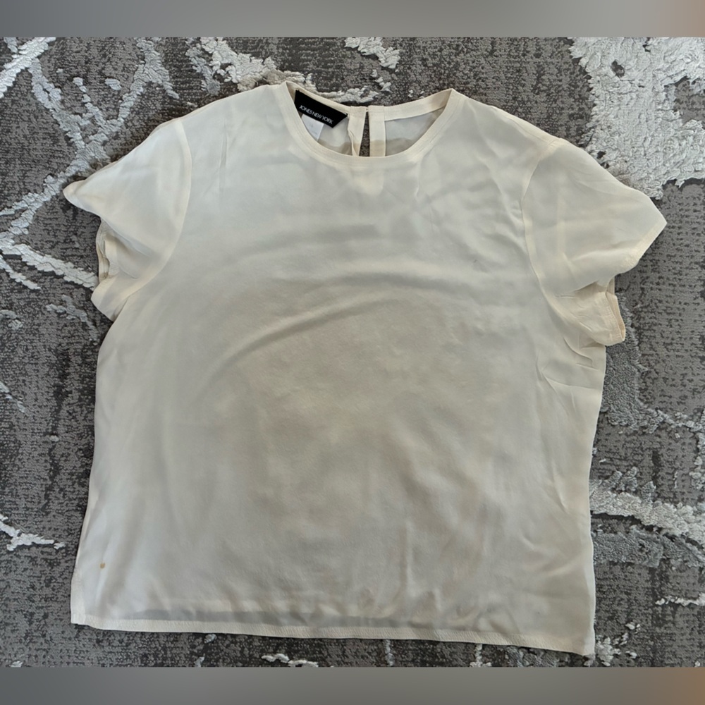 Vintage Jones New York, 100% silk ivory cream blouse please read**